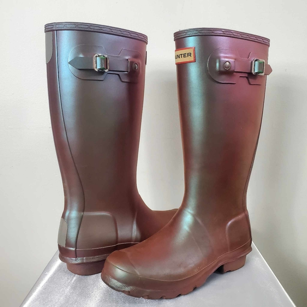 Hunter Iridescent Purple Classic Women’s Rubber Rain Boots size 36eur